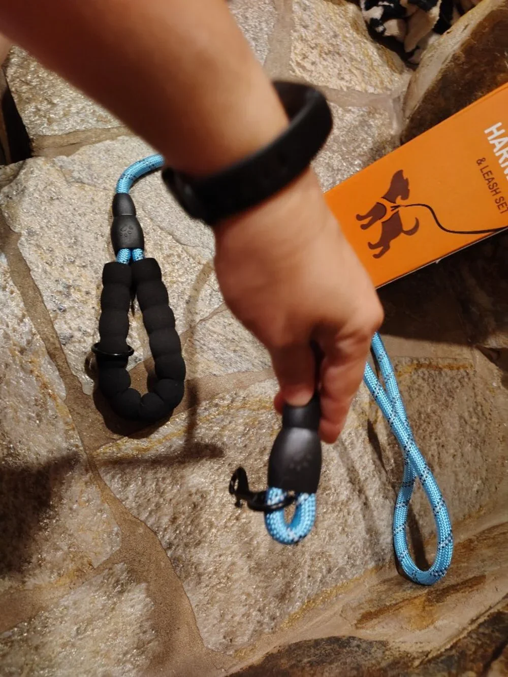 BeautyZoo Reflective Dog Leash Only 5 Feet Blue